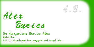 alex burics business card